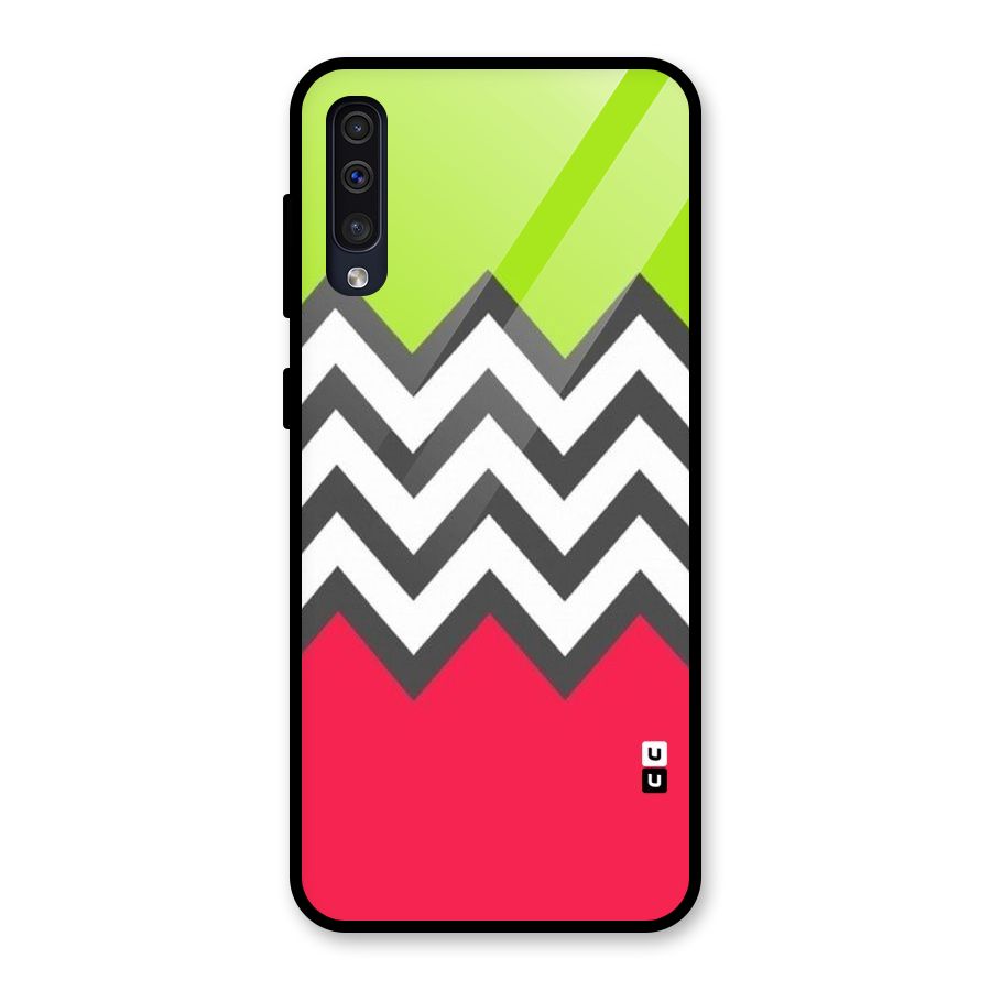Cute Chevron Glass Back Case for Galaxy A30s