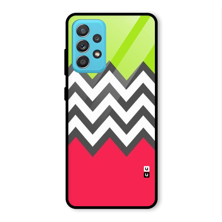 Cute Chevron Glass Back Case for Galaxy A52