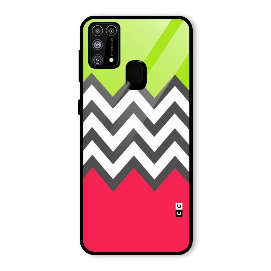 Cute Chevron Glass Back Case for Galaxy F41