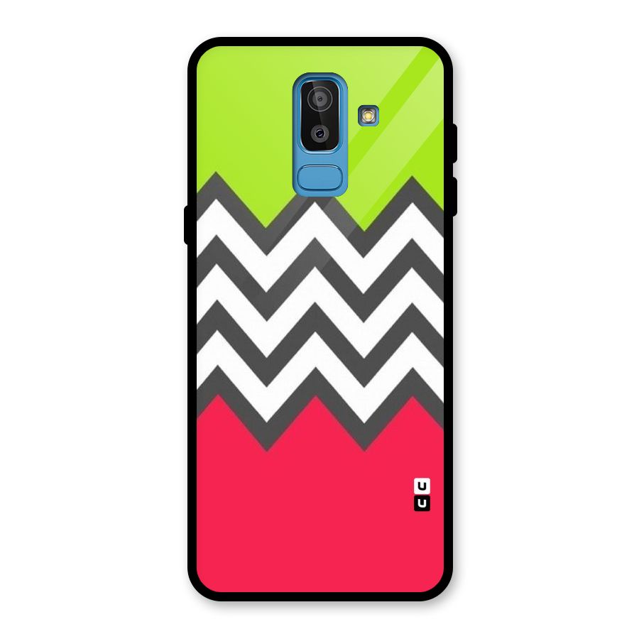 Cute Chevron Glass Back Case for Galaxy J8