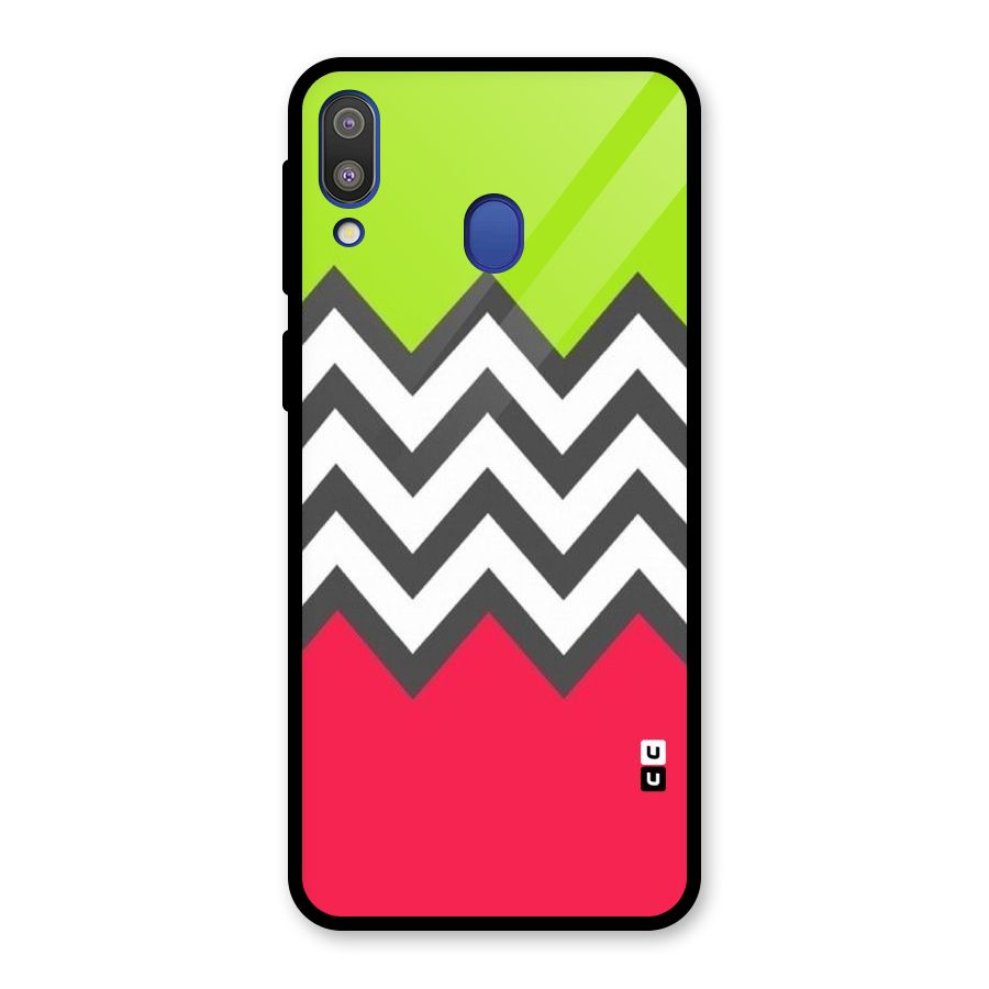 Cute Chevron Glass Back Case for Galaxy M20
