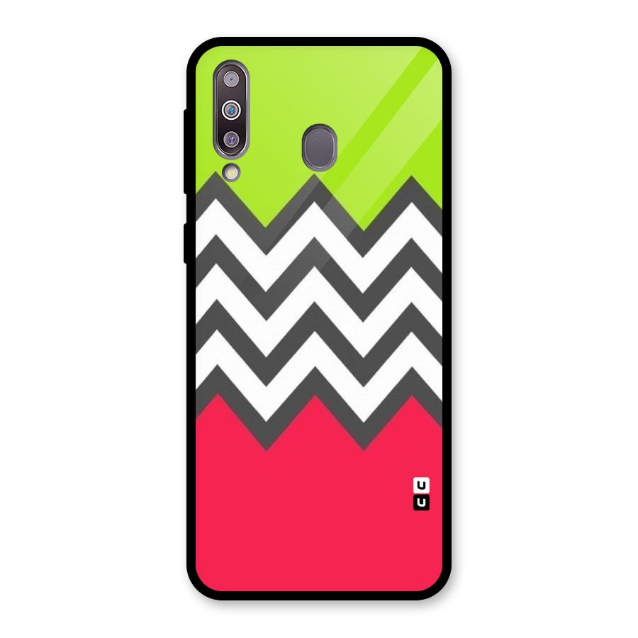 Cute Chevron Glass Back Case for Galaxy M30