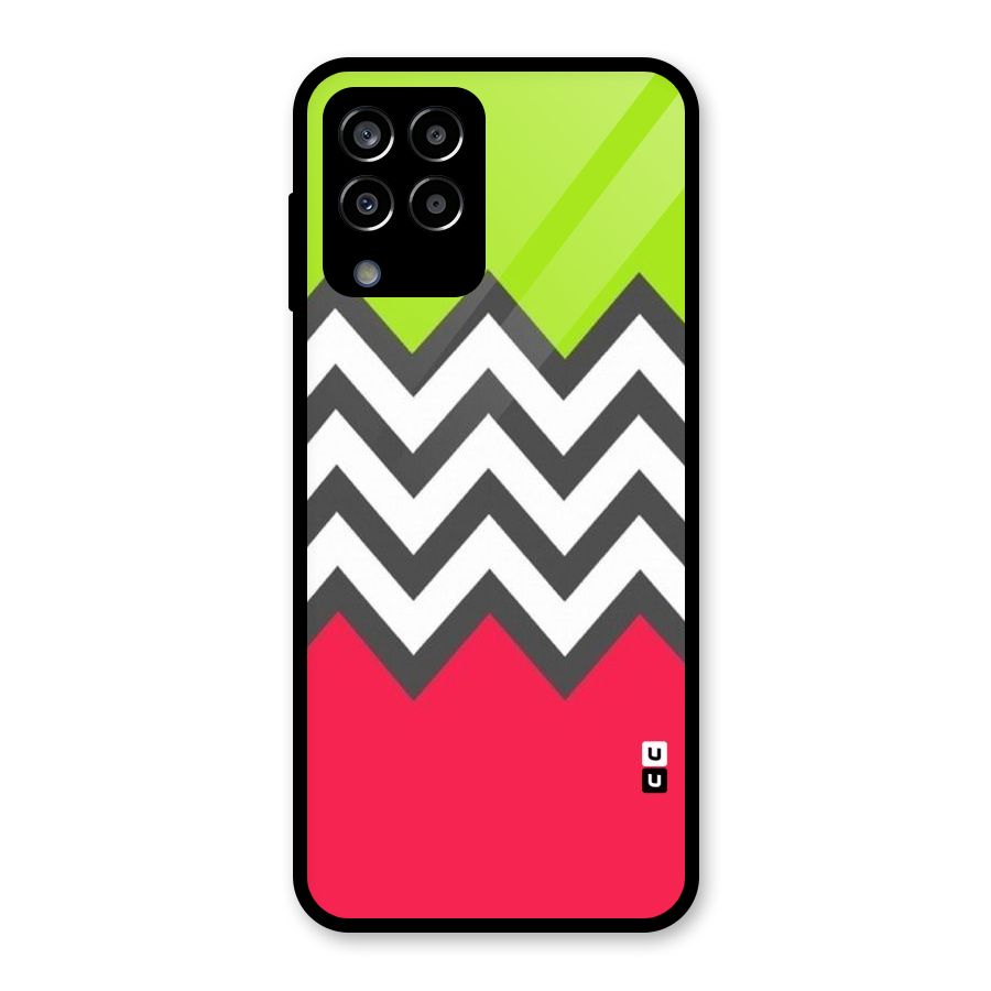 Cute Chevron Glass Back Case for Galaxy M33