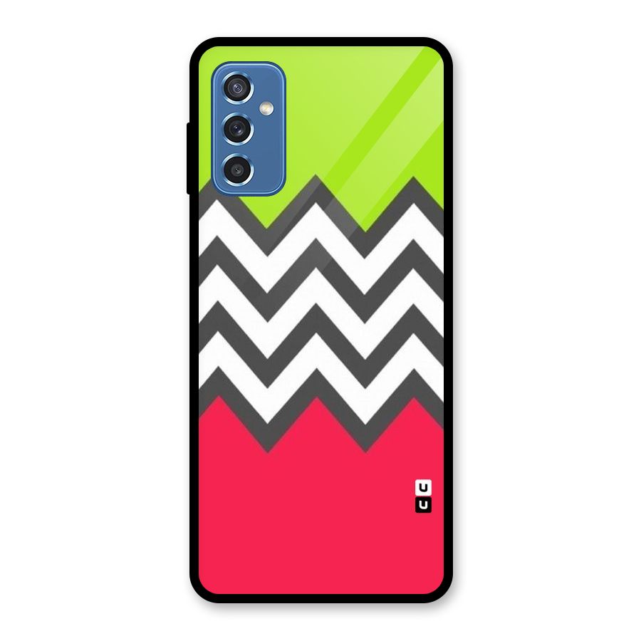 Cute Chevron Glass Back Case for Galaxy M52 5G