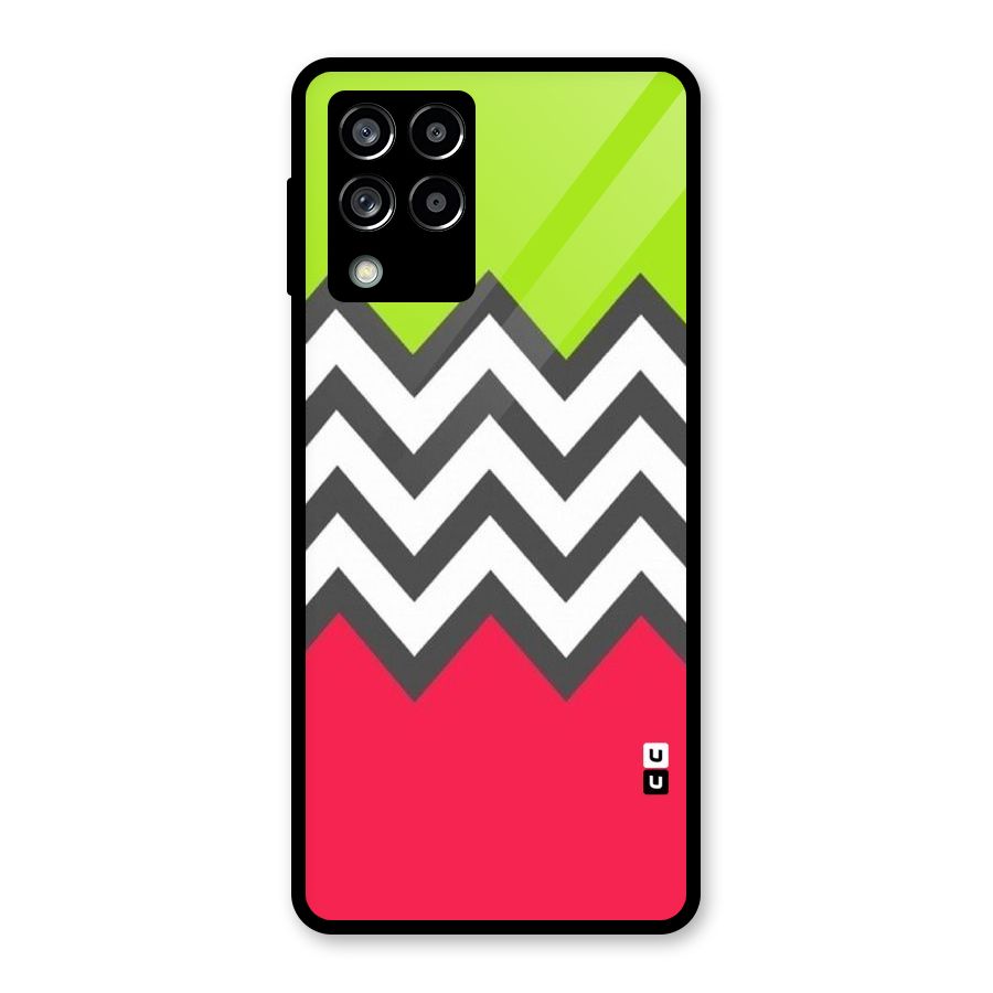 Cute Chevron Glass Back Case for Galaxy M53 5G
