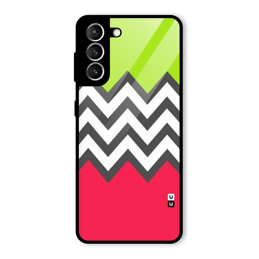 Cute Chevron Glass Back Case for Galaxy S21 5G