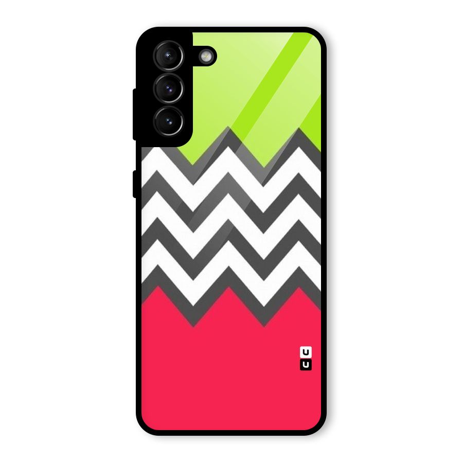 Cute Chevron Glass Back Case for Galaxy S21 Plus