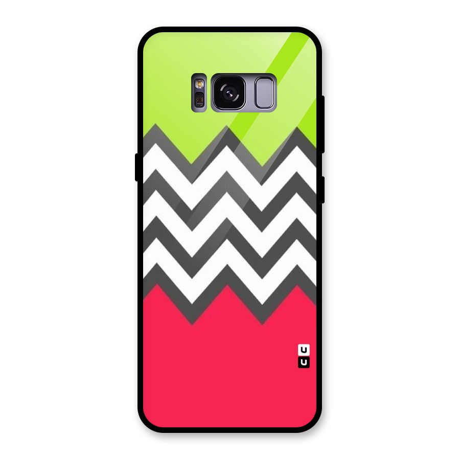 Cute Chevron Glass Back Case for Galaxy S8