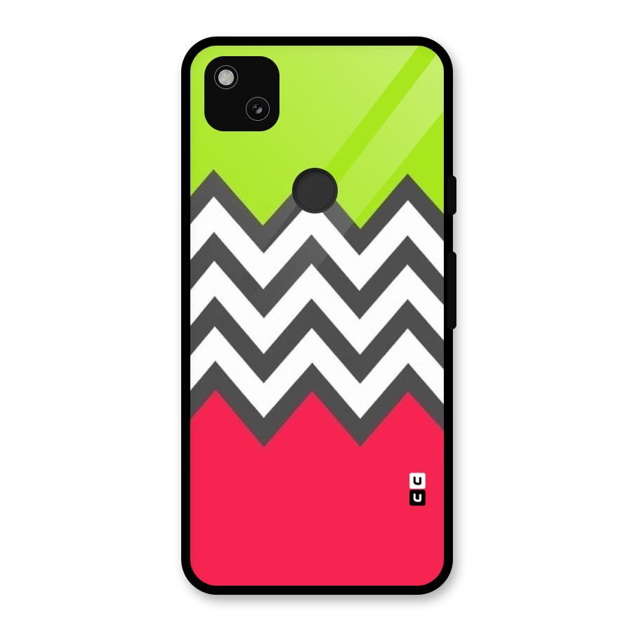 Cute Chevron Glass Back Case for Google Pixel 4a