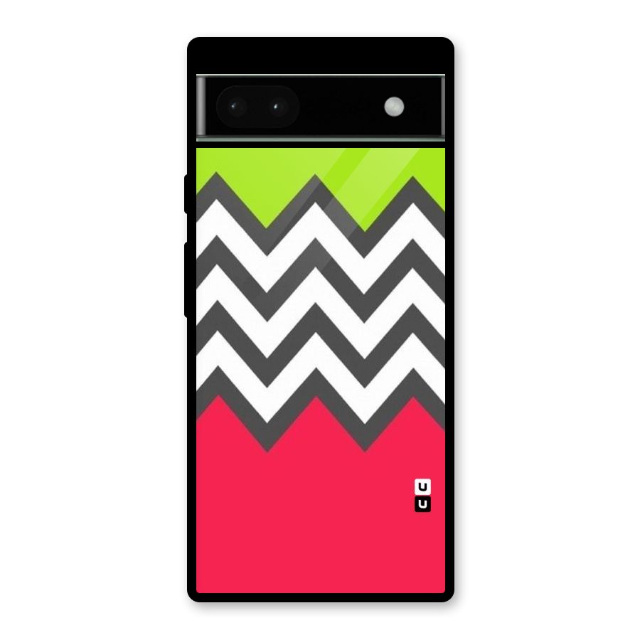 Cute Chevron Glass Back Case for Google Pixel 6a