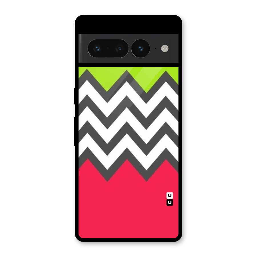Cute Chevron Glass Back Case for Google Pixel 7 Pro