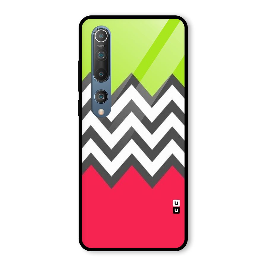 Cute Chevron Glass Back Case for Mi 10