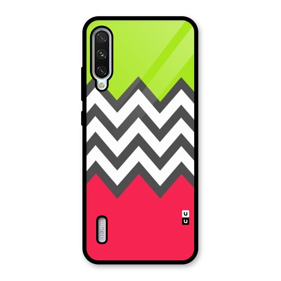 Cute Chevron Glass Back Case for Mi A3