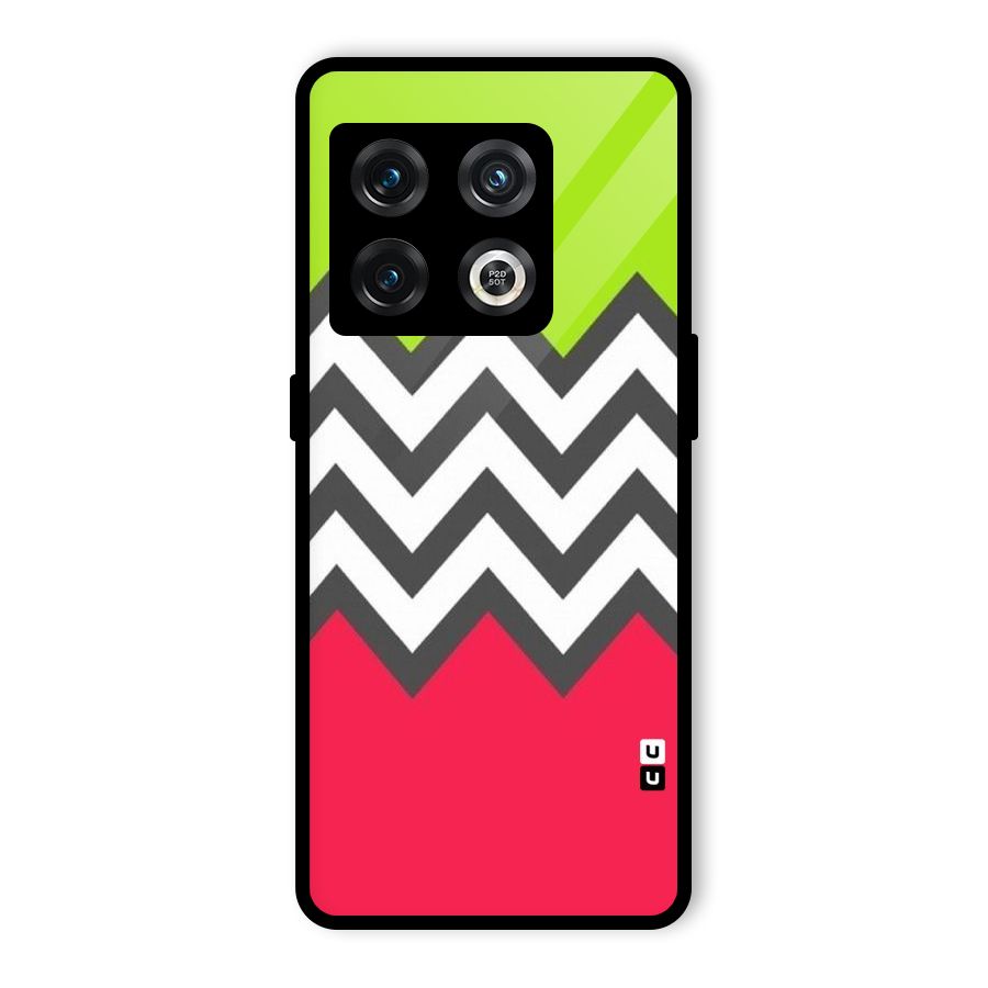 Cute Chevron Glass Back Case for OnePlus 10 Pro 5G