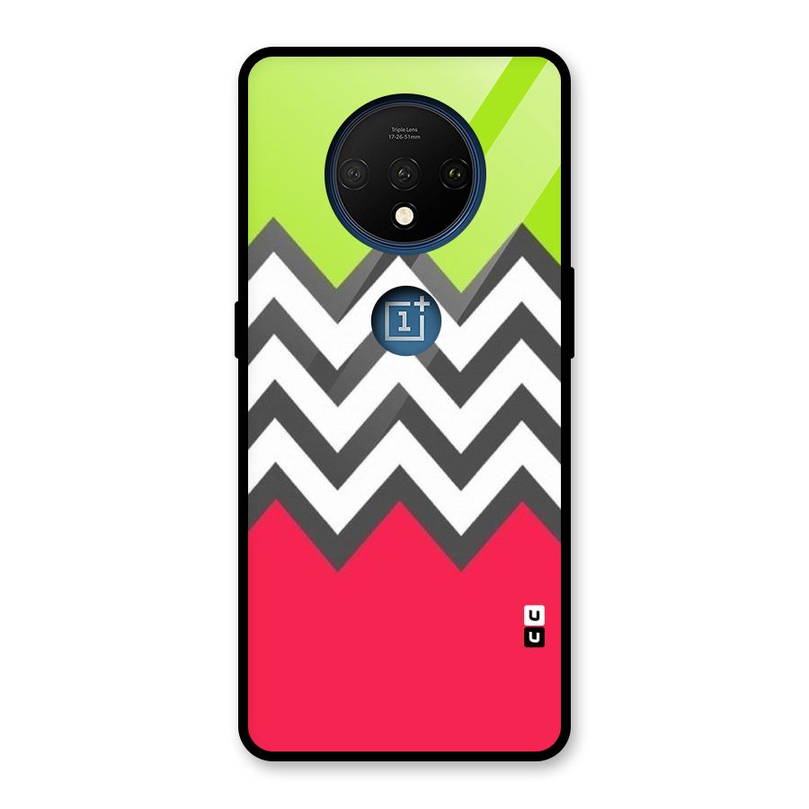 Cute Chevron Glass Back Case for OnePlus 7T