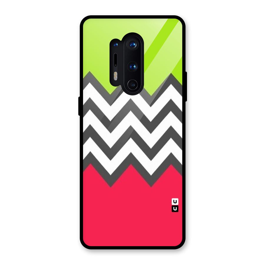 Cute Chevron Glass Back Case for OnePlus 8 Pro