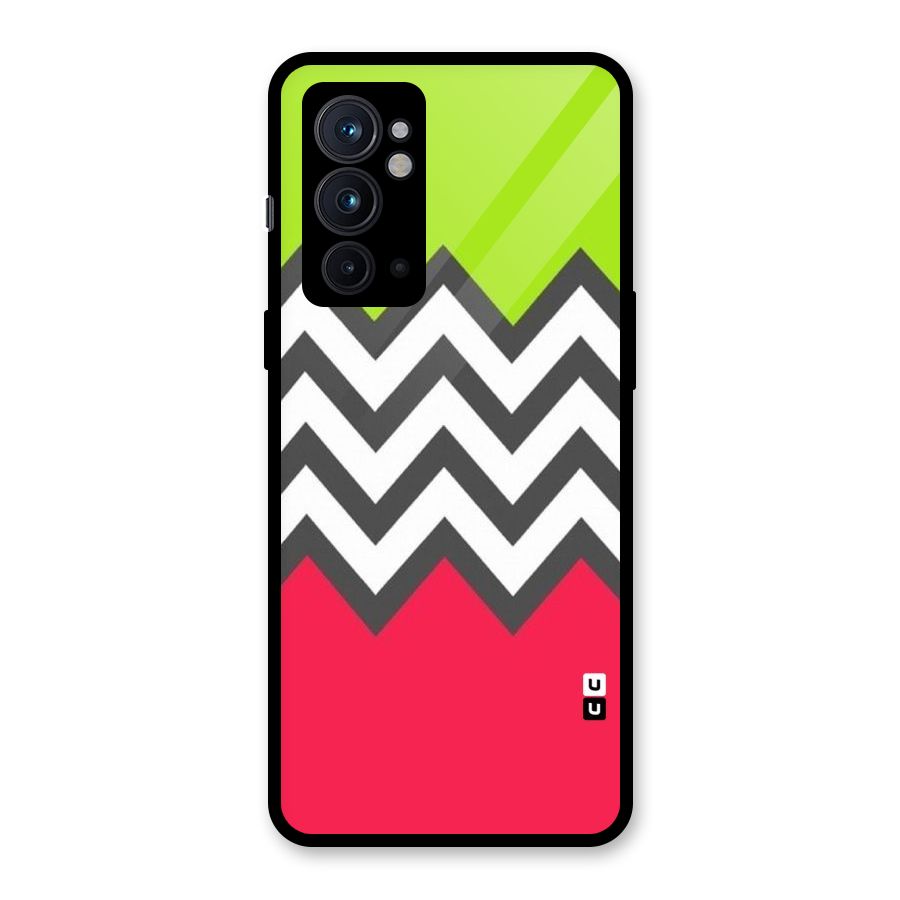 Cute Chevron Glass Back Case for OnePlus 9RT 5G
