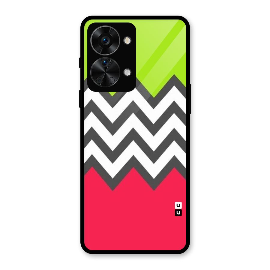 Cute Chevron Glass Back Case for OnePlus Nord 2T