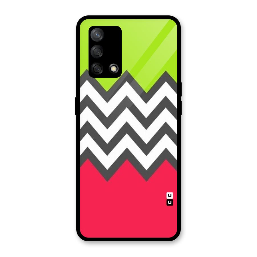 Cute Chevron Glass Back Case for Oppo F19