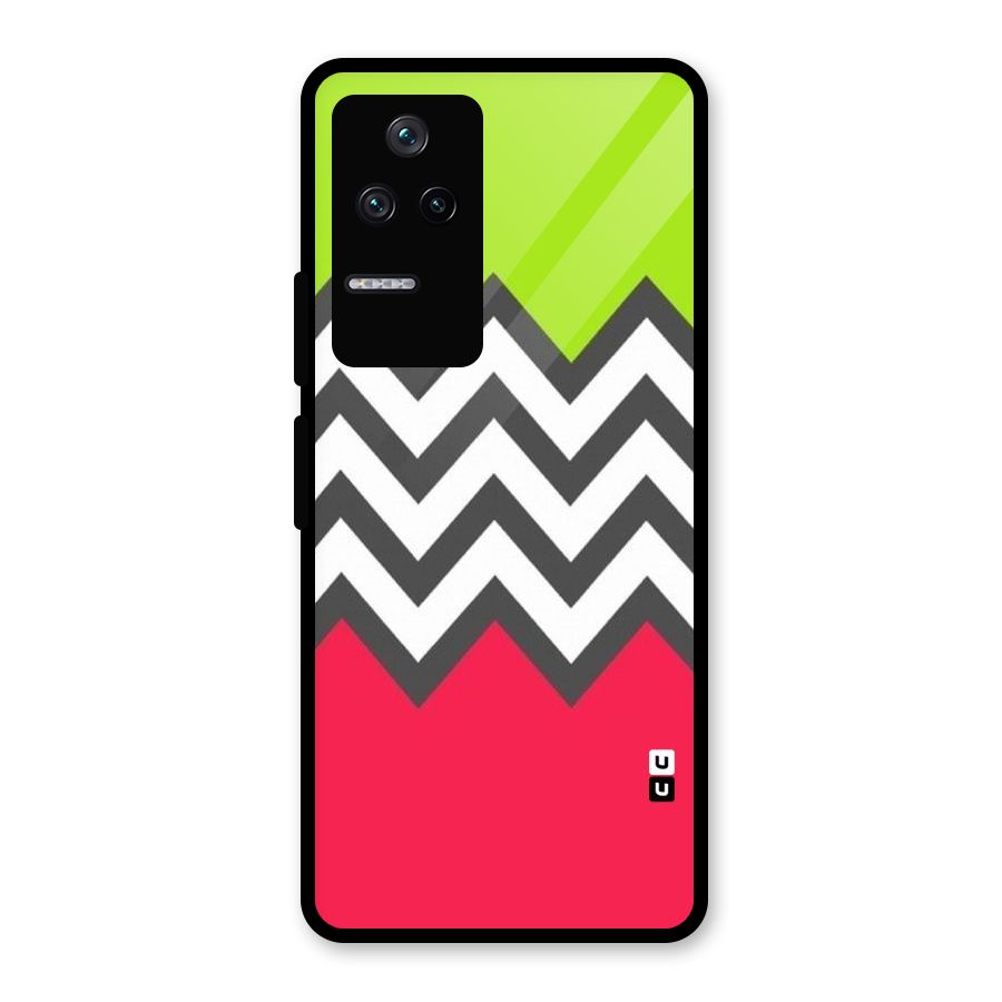 Cute Chevron Glass Back Case for Poco F4 5G