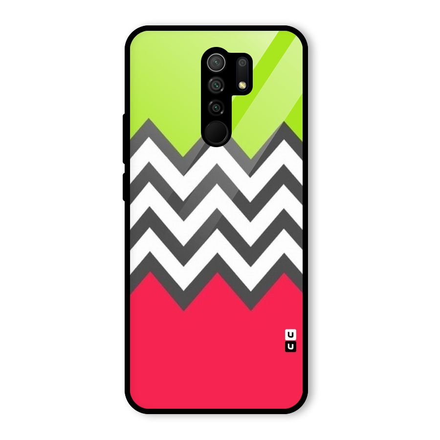 Cute Chevron Glass Back Case for Poco M2