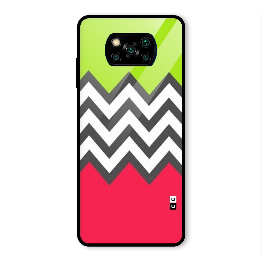 Cute Chevron Glass Back Case for Poco X3 Pro