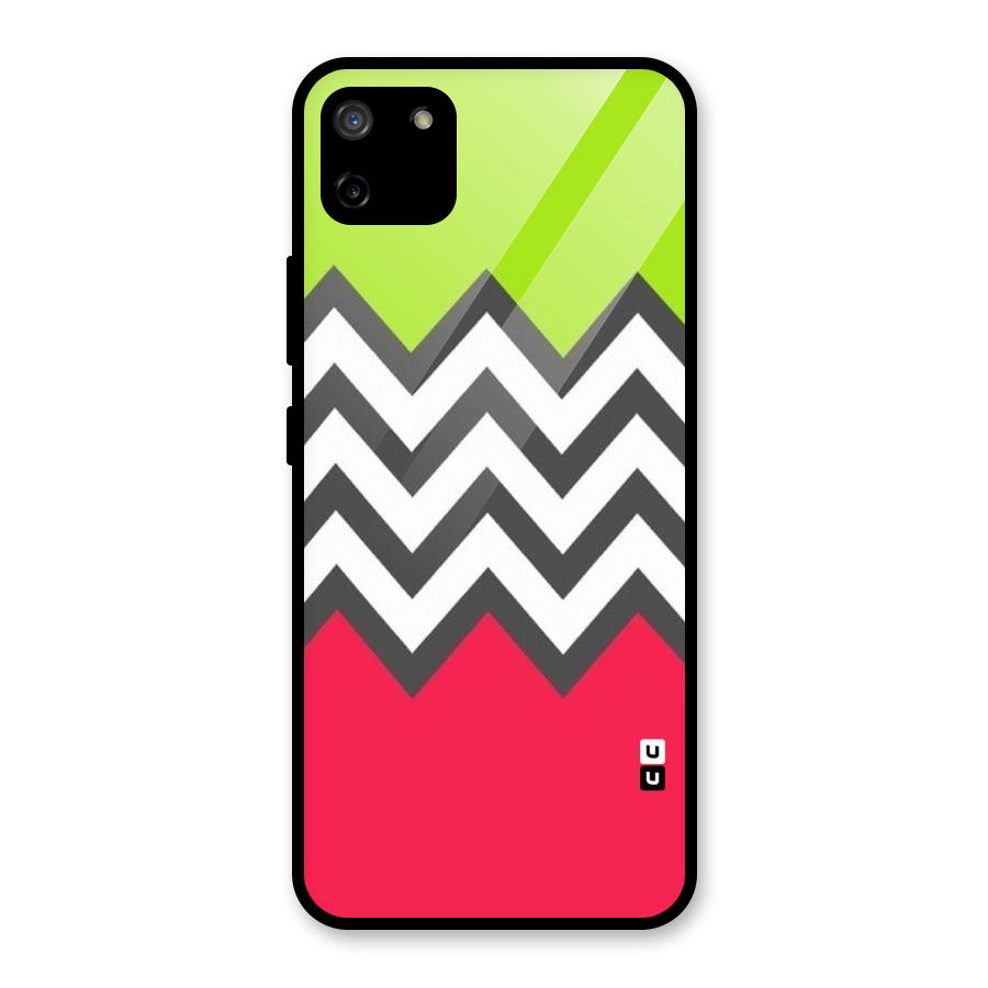 Cute Chevron Glass Back Case for Realme C11