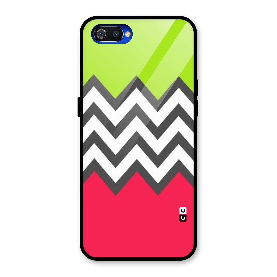 Cute Chevron Glass Back Case for Realme C2