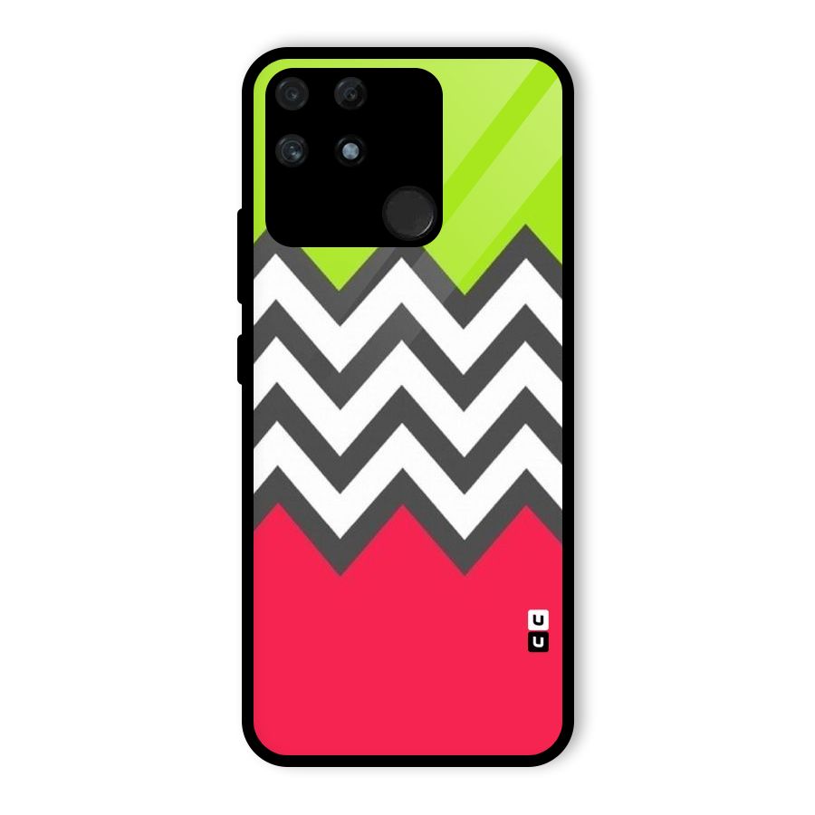 Cute Chevron Glass Back Case for Realme Narzo 50A