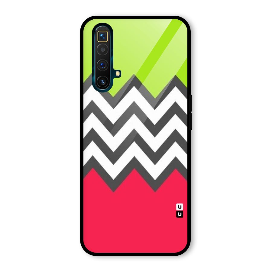 Cute Chevron Glass Back Case for Realme X3 SuperZoom