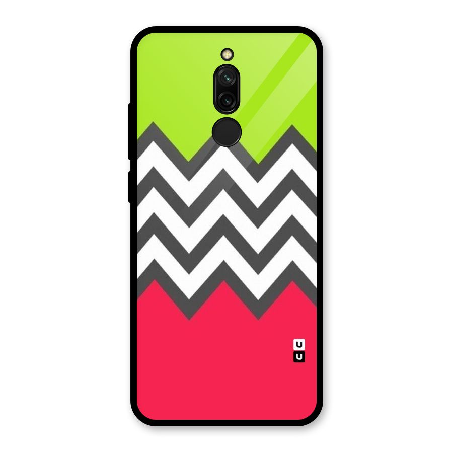 Cute Chevron Glass Back Case for Redmi 8