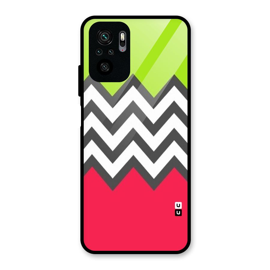 Cute Chevron Glass Back Case for Redmi Note 10S