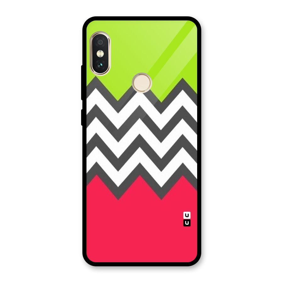 Cute Chevron Glass Back Case for Redmi Note 5 Pro