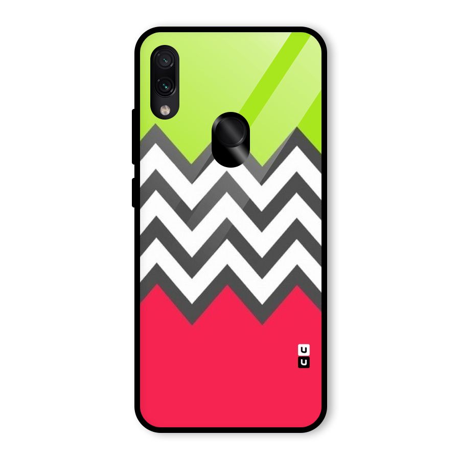 Cute Chevron Glass Back Case for Redmi Note 7 Pro