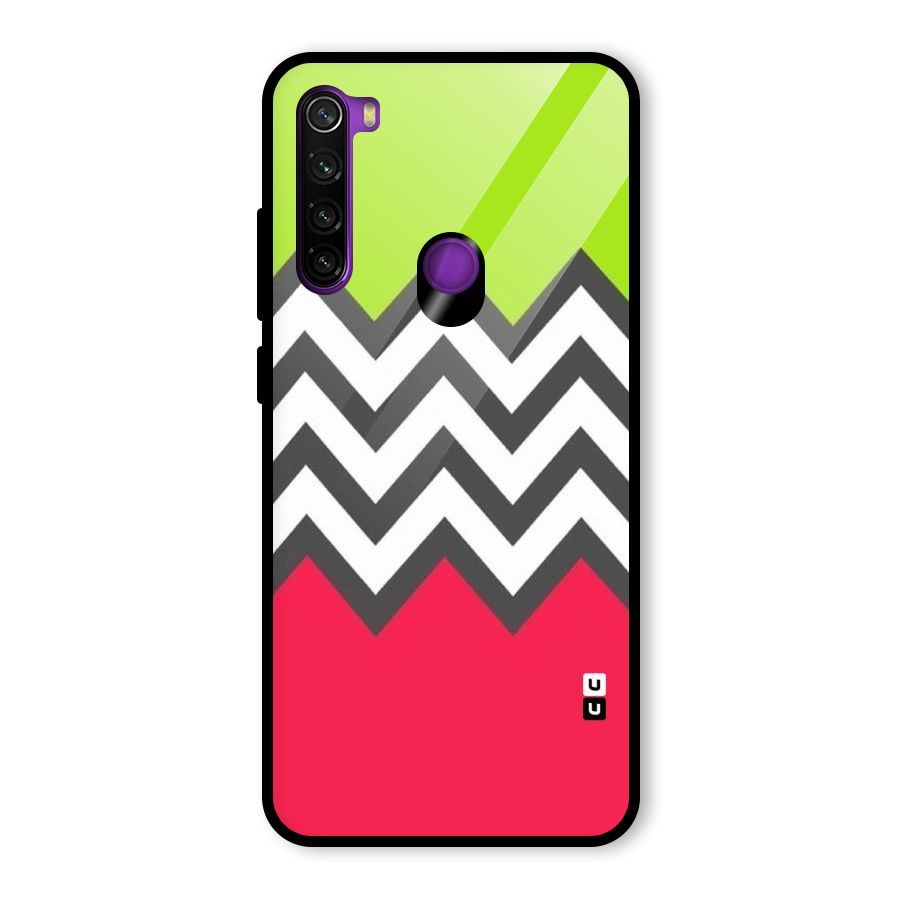 Cute Chevron Glass Back Case for Redmi Note 8