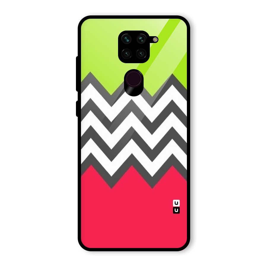 Cute Chevron Glass Back Case for Redmi Note 9