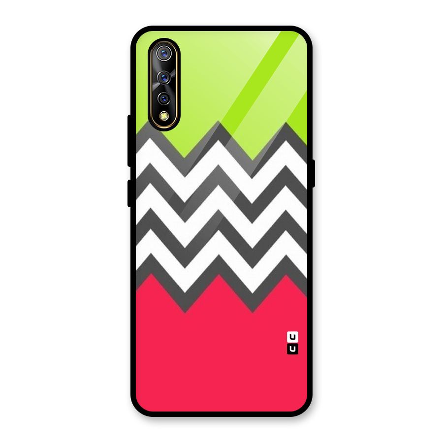 Cute Chevron Glass Back Case for Vivo S1