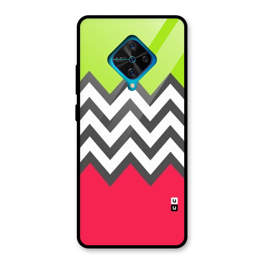 Cute Chevron Glass Back Case for Vivo S1 Pro