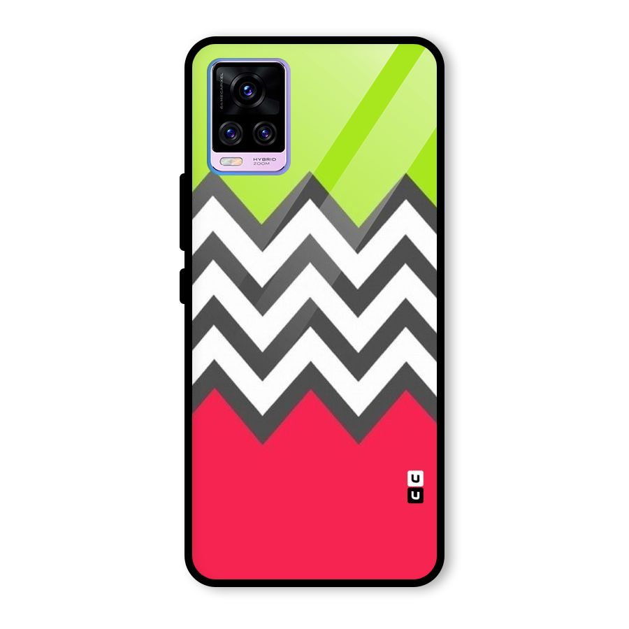Cute Chevron Glass Back Case for Vivo V20 Pro