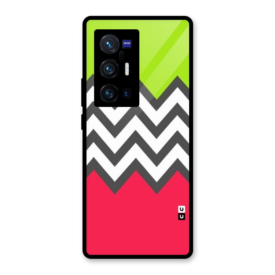 Cute Chevron Glass Back Case for Vivo X70 Pro Plus