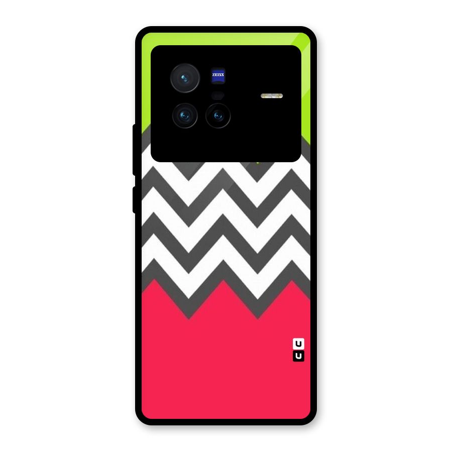 Cute Chevron Glass Back Case for Vivo X80