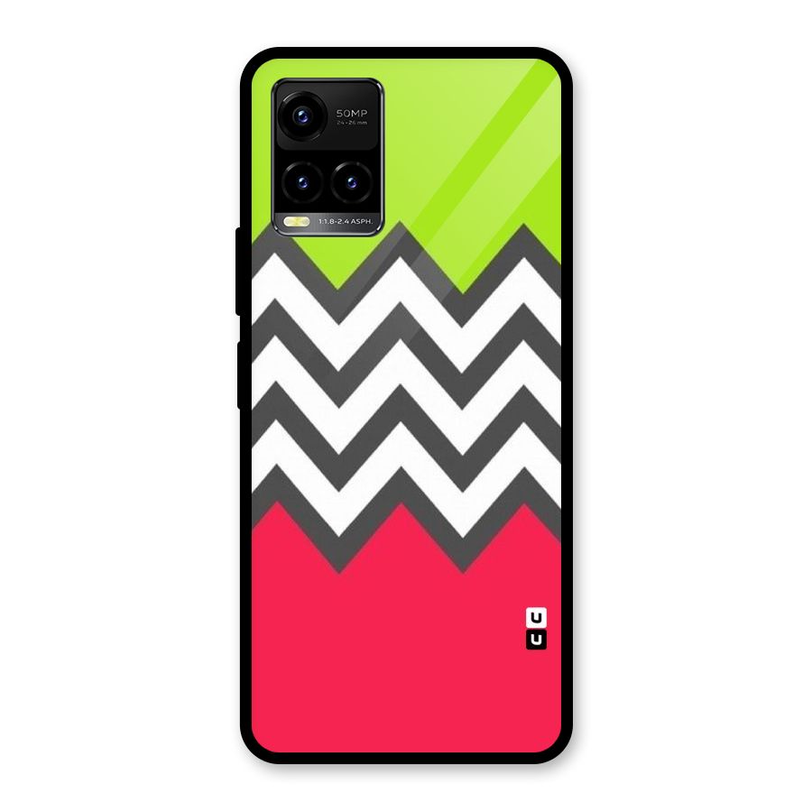 Cute Chevron Glass Back Case for Vivo Y21T