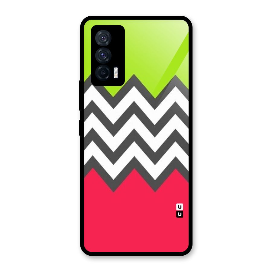 Cute Chevron Glass Back Case for Vivo iQOO 7 5G
