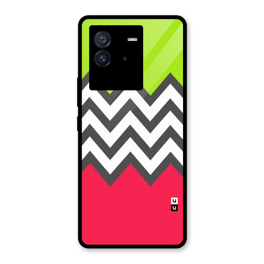 Cute Chevron Glass Back Case for Vivo iQOO Neo 6 5G
