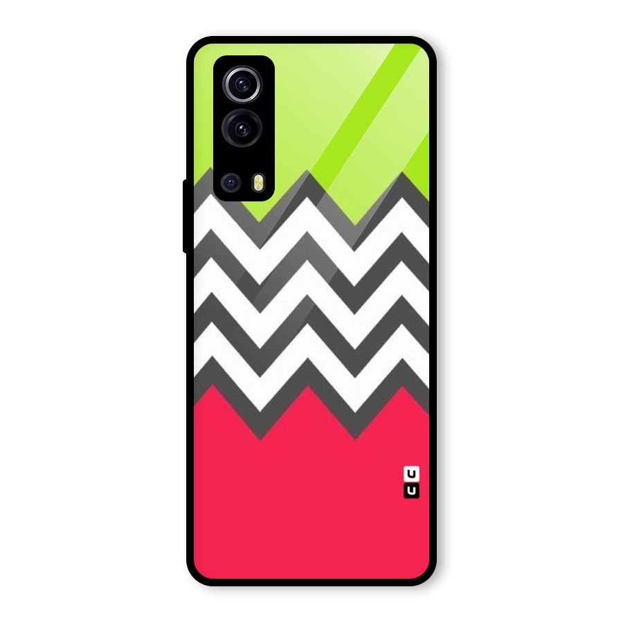 Cute Chevron Glass Back Case for Vivo iQOO Z3