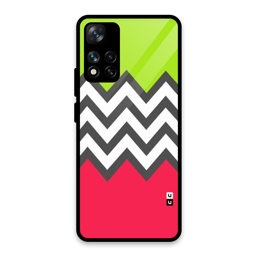 Cute Chevron Glass Back Case for Xiaomi 11i HyperCharge 5G