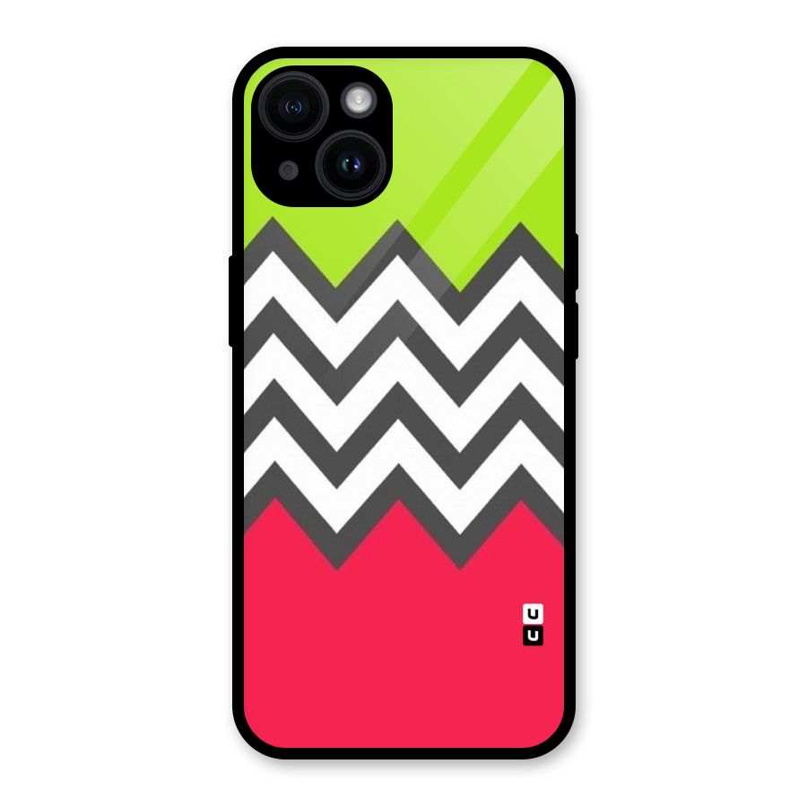 Cute Chevron Glass Back Case for iPhone 14