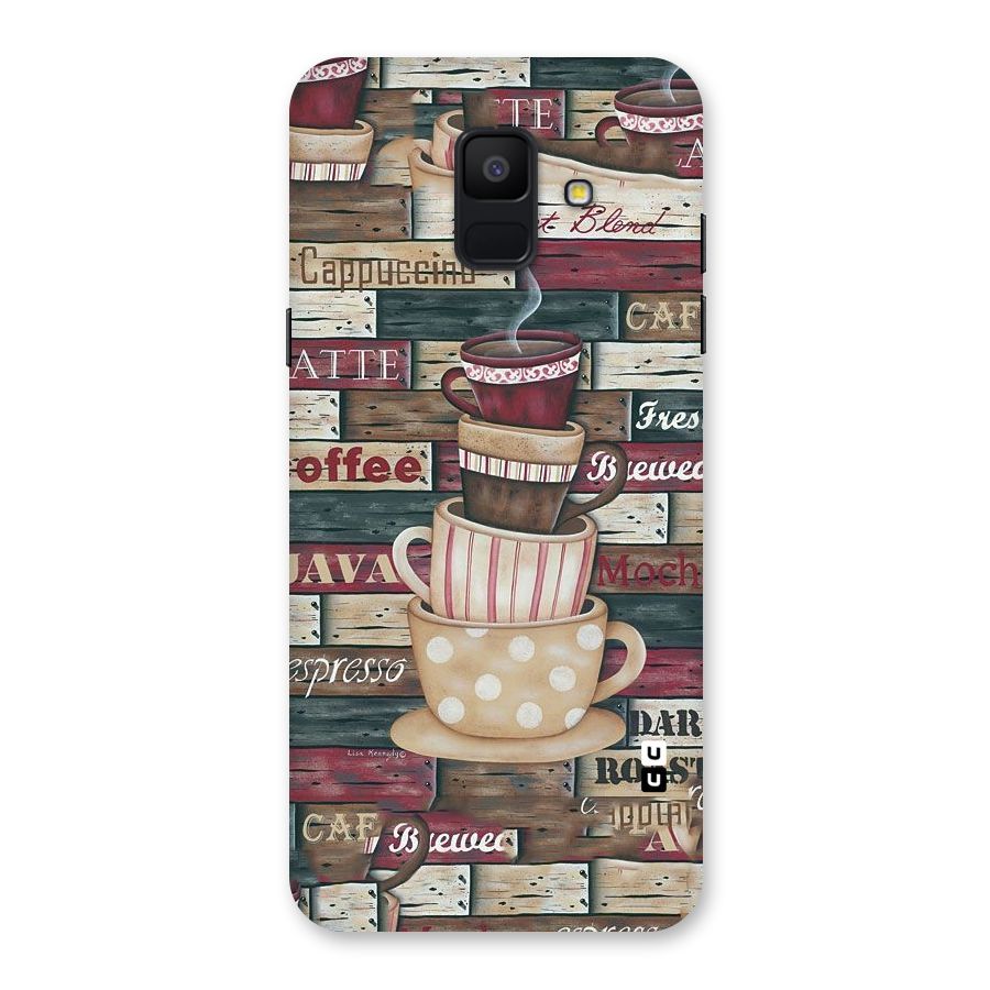 Cute Coffee Cups Back Case for Galaxy A6 (2018)