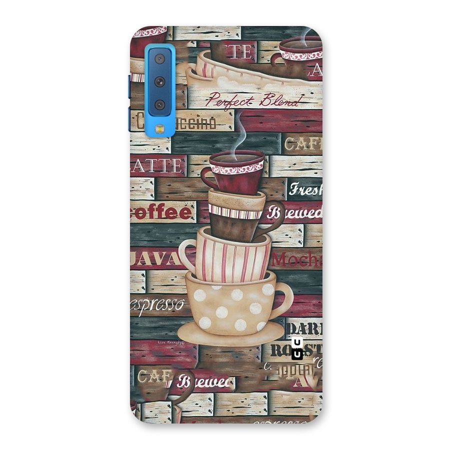 Cute Coffee Cups Back Case for Galaxy A7 (2018)