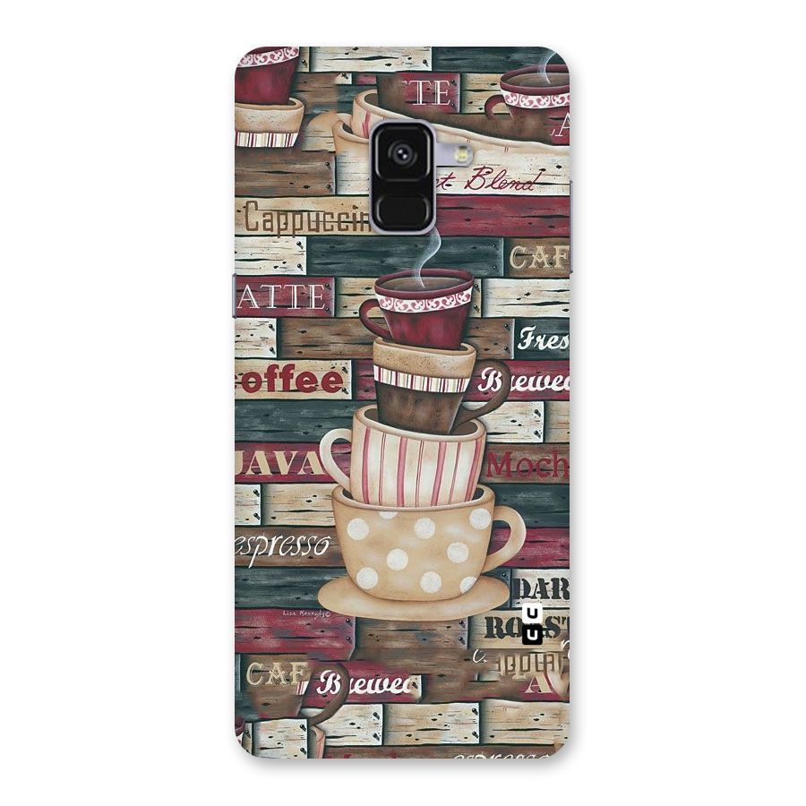 Cute Coffee Cups Back Case for Galaxy A8 Plus